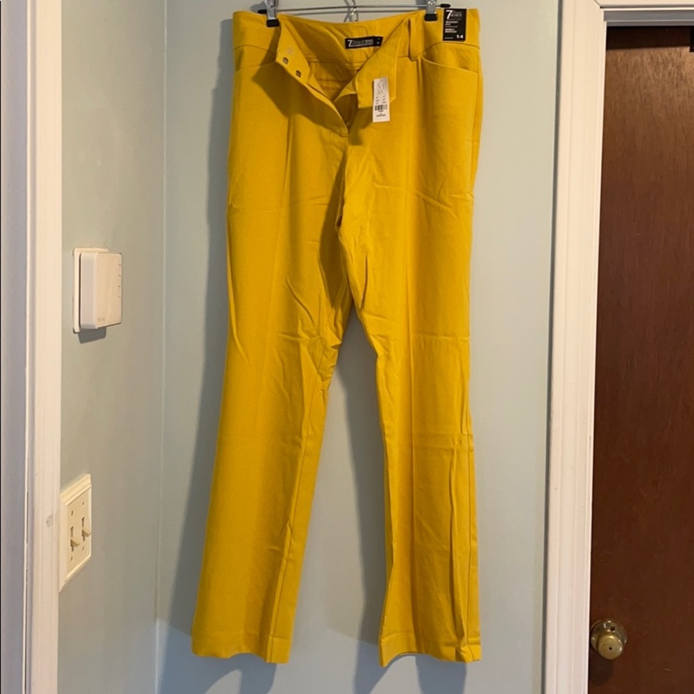 NY&Co. Mustard “Barely Bootcut” Stretch pan…